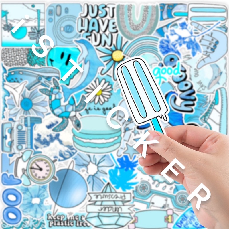 Sticker VSCO Biển 02 thời trang dễ thương chống thấm nước dán mũ nón bảo hiểm, điện thoại, laptop
