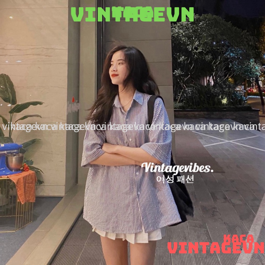 🚛[FREESHIP] Áo sơ mi Hàn Quốc dáng rộng kẻ sọc nhiều màu Ulzzang (hàng QC) - Ảnh thật 1000% kaca vintagevn | BigBuy360 - bigbuy360.vn