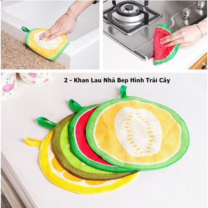 Khăn Lau Nhà Bếp Đa Năng - Khăn Lau Nhà Bếp Hình Trái Cây - Combo 10 Cái Khăn Lau Dùng 1 Lần