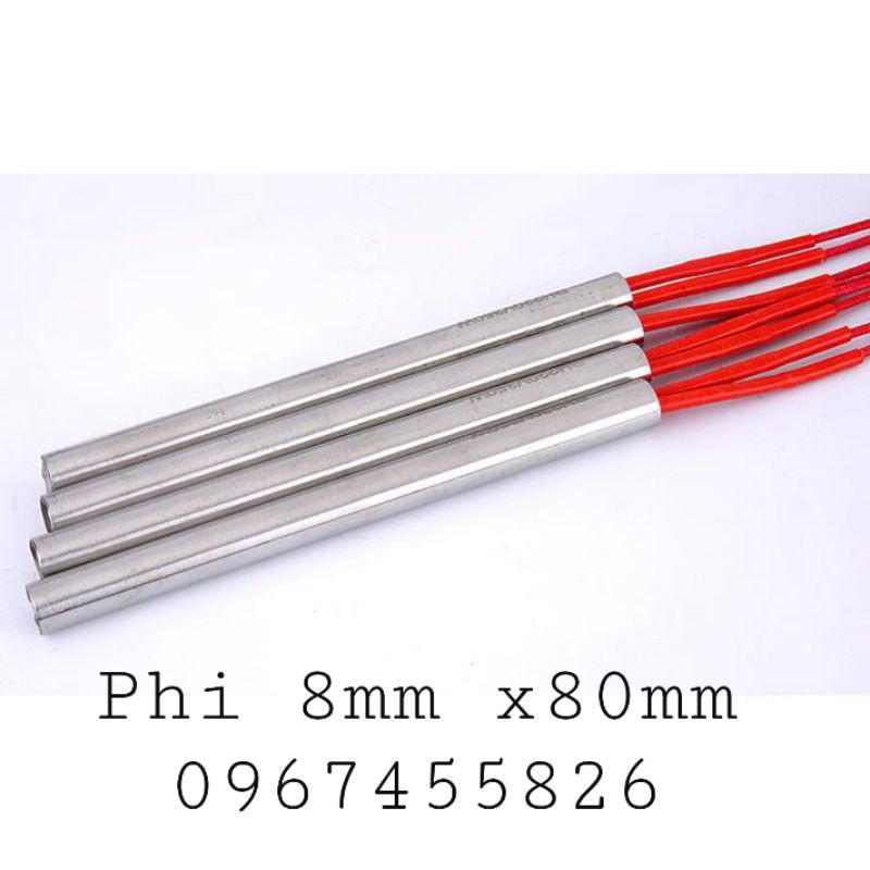 Ti nhiệt, điện trở 1 đầu,điện trở sấy khuôn,thanh gia nhiệt  8mm x80mm