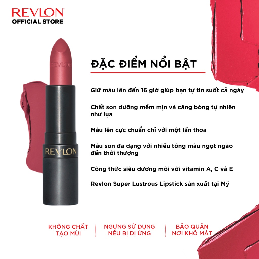 Son Lì Siêu Mịn Thương hiệu số 1 tại Mỹ Revlon Super Lustrous™Lipstick The Luscious Matte