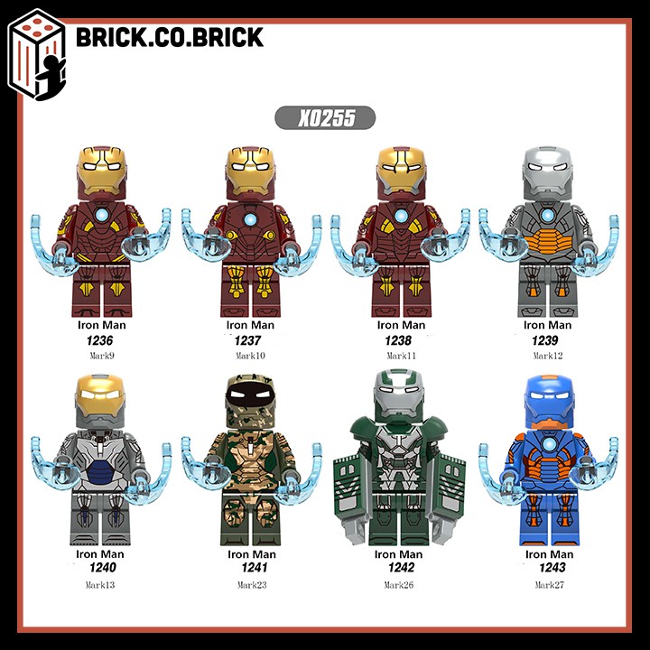 Siêu anh hùng Người Sắt Giáp Xịn Đồ Chơi Super Hero Mô hình Lắp ráp Minifigure Marvel X0255