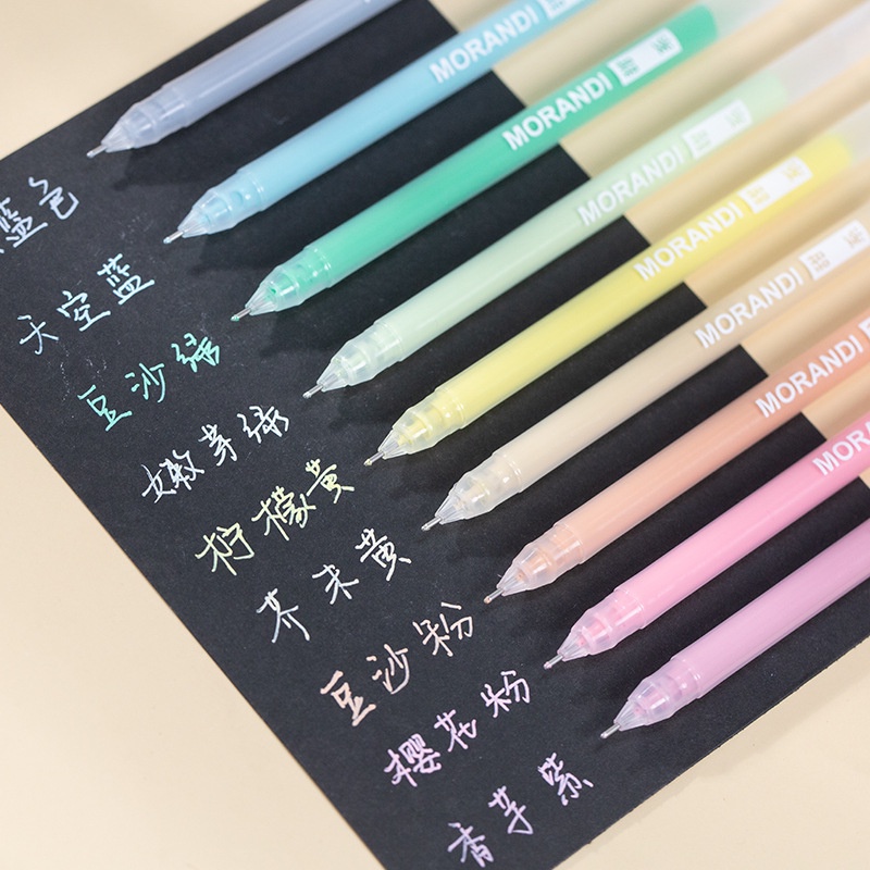 Bộ 9 bút mực gel nhiều màu sắc dung tích lớn 3 ngăn tiện dụng cho học sinh
