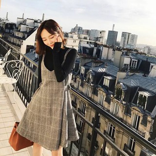 (Order-M) Ulzzang Yếm dạ kẻ caro M089 KS