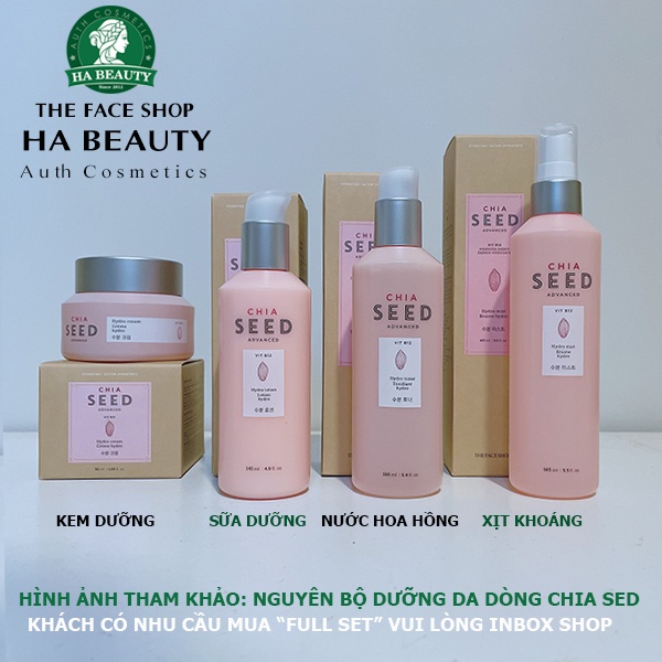 Kem dưỡng ẩm sáng mịn da trắng da phục hồi da hư tổn The Face Shop Chia Seed Hydro Advanced Hydro Cream 50ml
