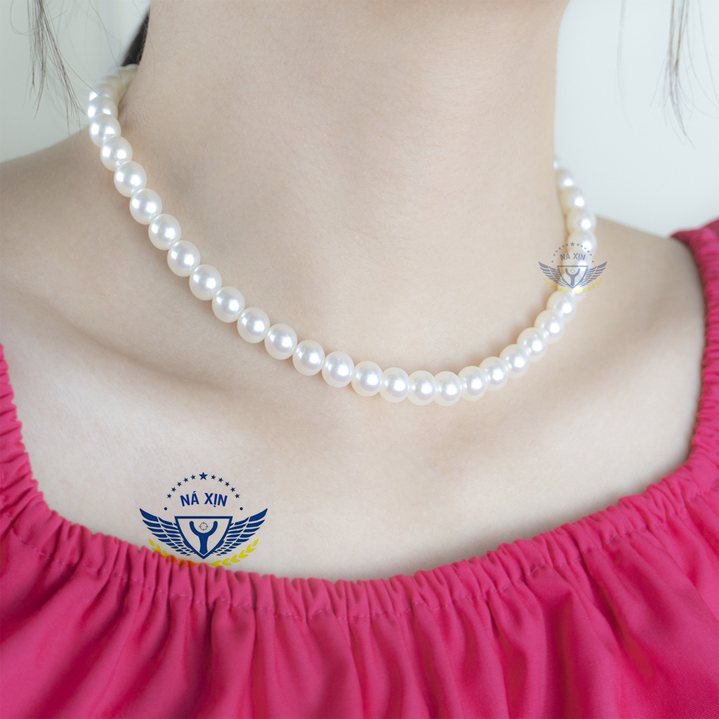 Dây chuyền ngọc trai nhân tạo unisex giành cho nam và nữ siêu đẹp, lộng lẫy, trang trọng