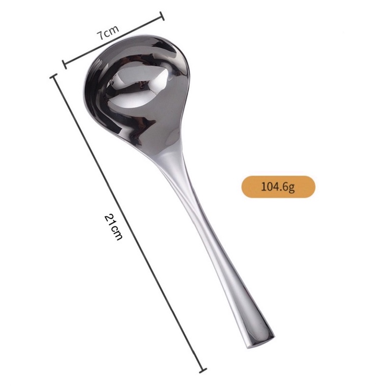 Muôi múc canh inox 304 cao cấp sáng bóng, 21cm*7cm, 104g