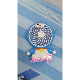 Quạt sạc để bàn có đèn Doremon