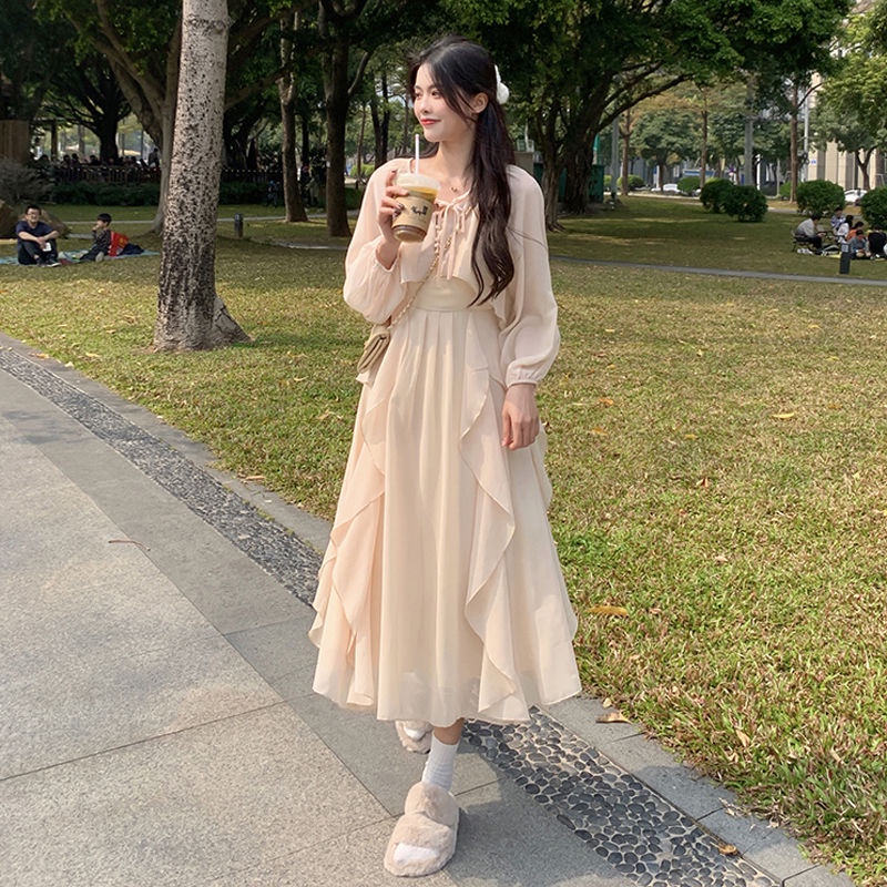 Set Áo Cardigan Phối Bèo + Chân Váy Lửng Thời Trang 2022 Cho Nữ