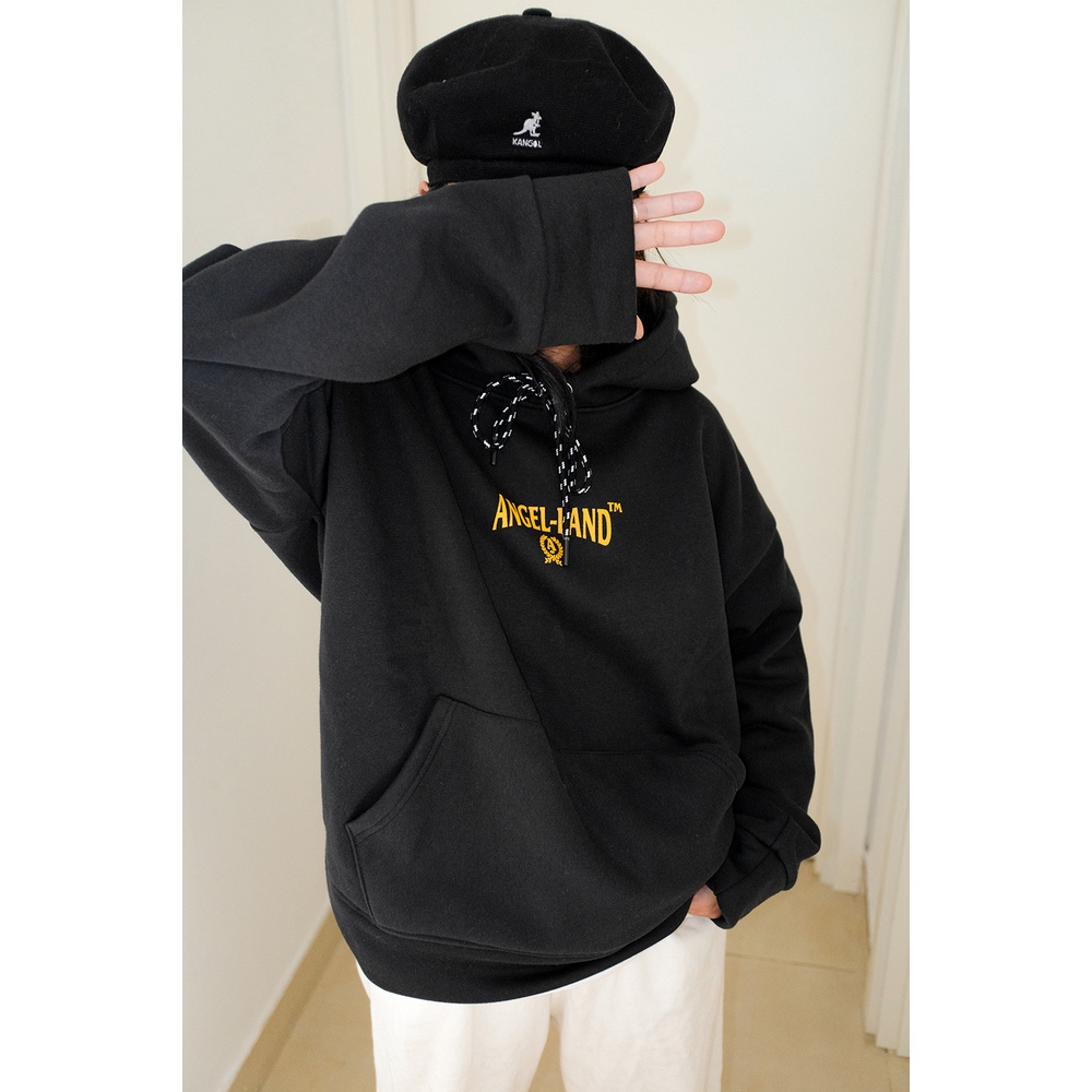 Áo Khoác Hoodie Angel-Land The Trio Black Hoodie Nỉ Bông - T3B