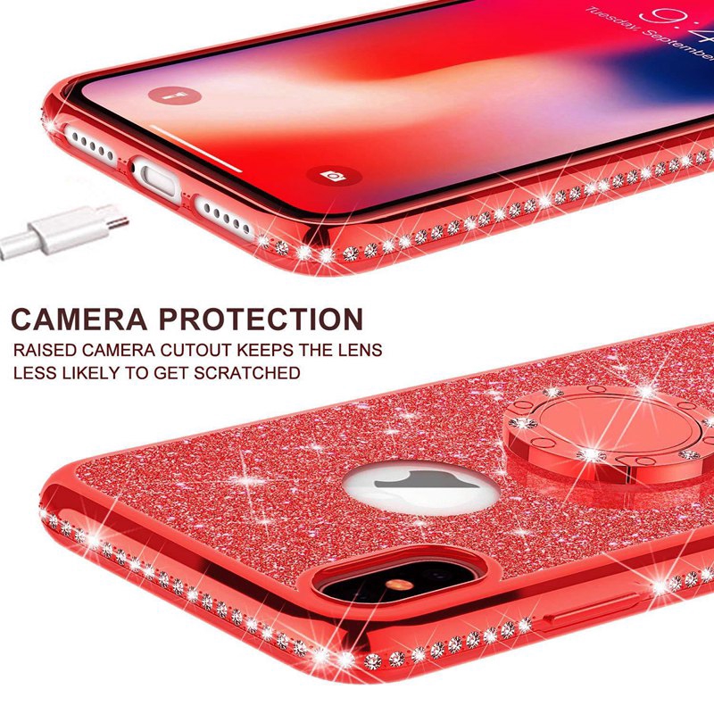 Ốp lưng kèm iring cho iPhone X XS XR XS Max 6 7 8 Plus