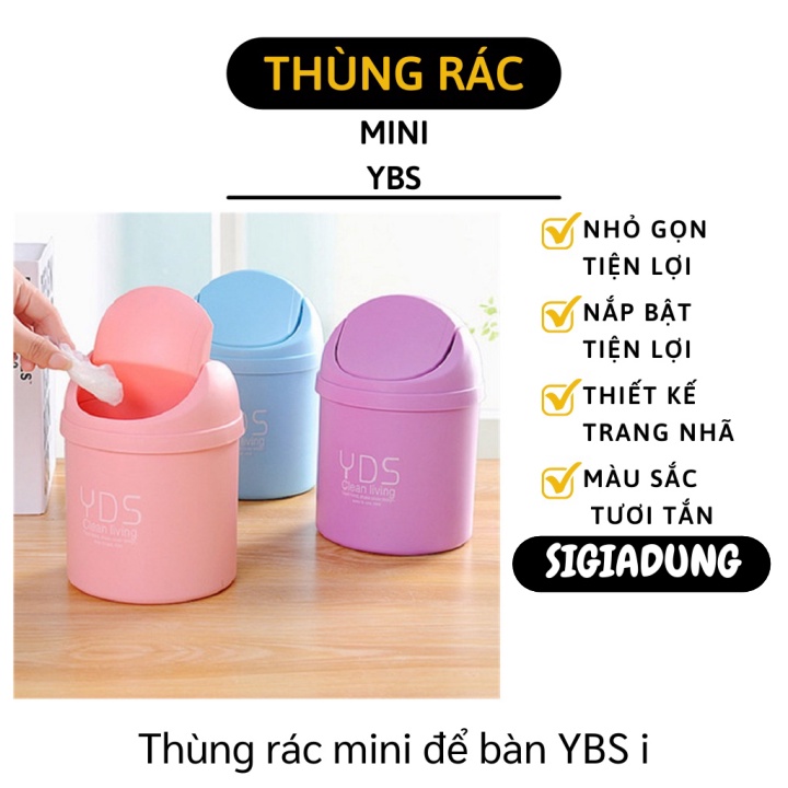 [SGD] Thùng Rác Mini - Thùng Đựng Rác YBS Nắp Lật Kích Cỡ Nhỏ Để Bàn Loại Tốt 9268