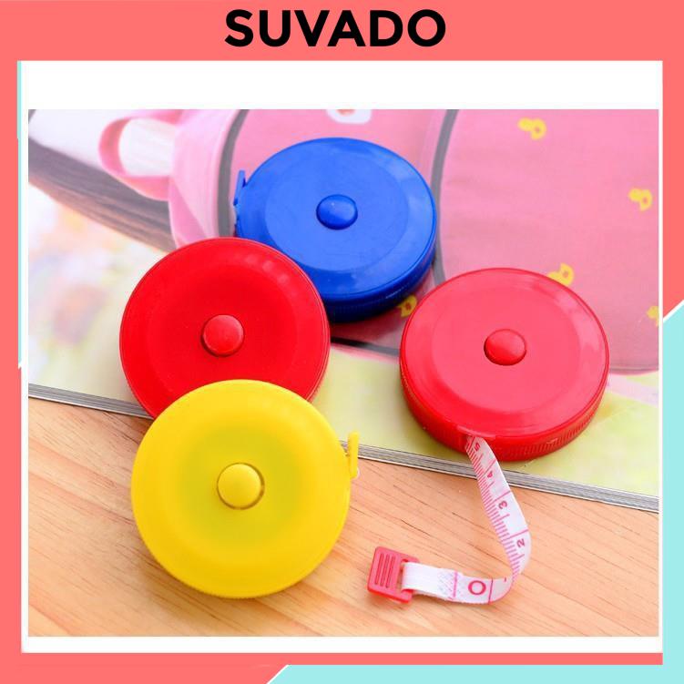 Thước dây đo eo, quần áo, chiều cao, MINI cuộn rút tự động 1,5m TD15 SUVADO