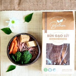 Bún Gạo Lứt Tươi Sấy Khô Batasa180g/300g - Không Chất Bảo Quản - 100% Màu Tự Nhiên - Tôm Vàng