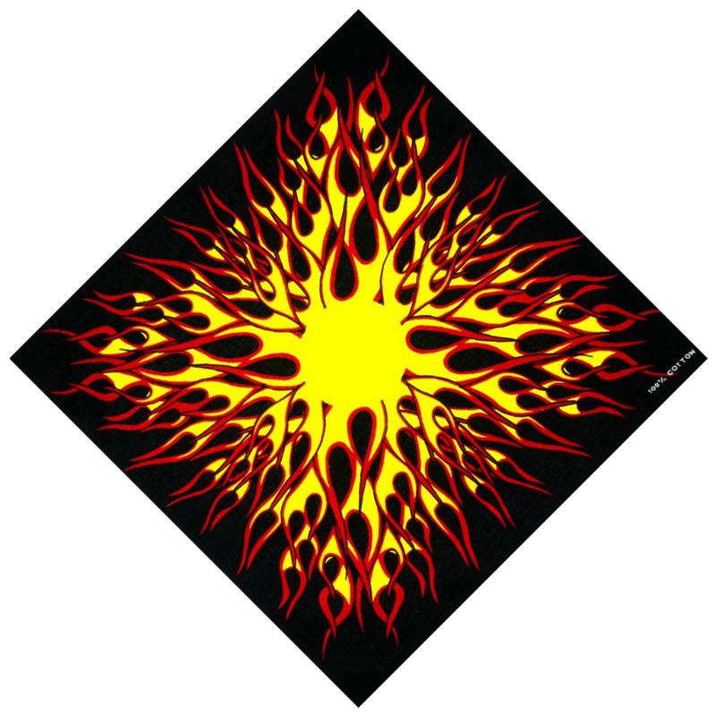 Khăn Choàng Cổ Bandana Hình Vuông In Họa Tiết Ngọn Lửa Đa Năng Phong Cách Hip Hop