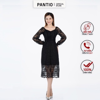Đầm công sở chất liệu ren họa tiết đặc biệt dáng chữ a fdc52859- pantio