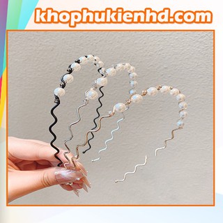 Bờm cài tóc ngọc trai đính đá sang chảnh phong cách hàn quốc