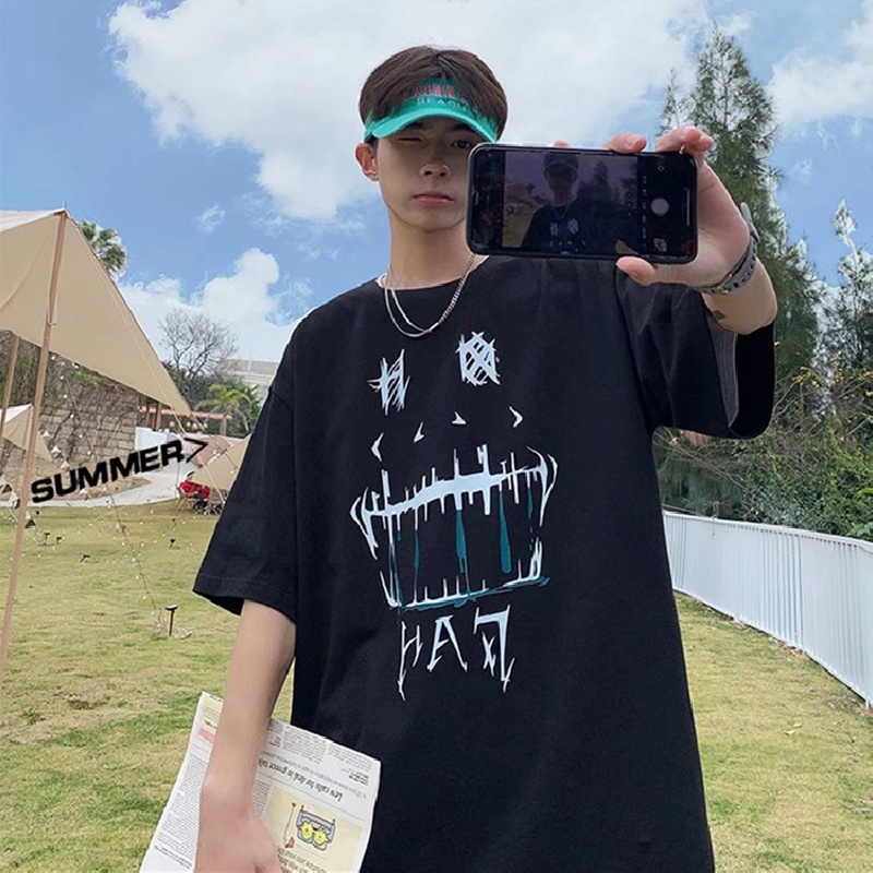 Áo Thun Tay Ngắn Dáng Rộng In Chữ Thoải Mái Thời Trang Mùa Hè Cho Nam Và Nữ Size M-8XL