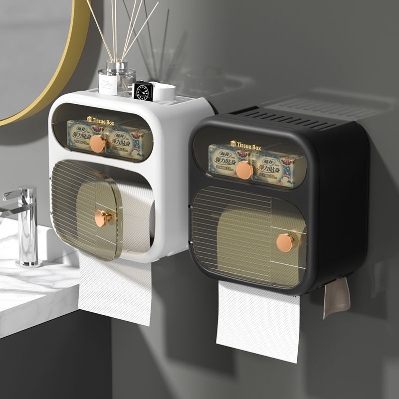 Hộp đựng đồ Vệ Sinh Hộp đựng Giấy Vệ Sinh Hộp đựng Giấy Vệ Sinh Giá Treo Tường Chống Thấm Nước Hộp Giấy Cuộn Cao Cấp Treo Tường