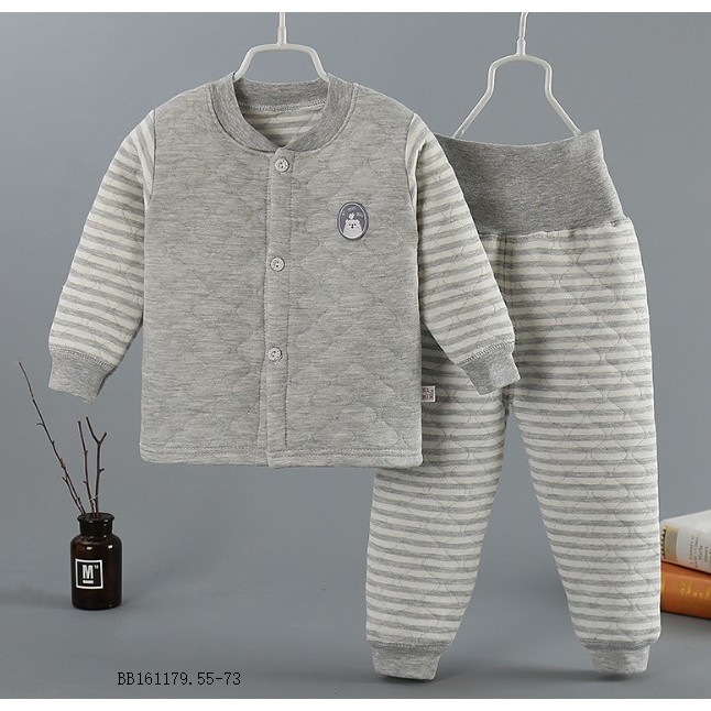 Quần áo cho bé sơ sinh Bộ quần áo nỉ trần bông cho bé trai bé gái