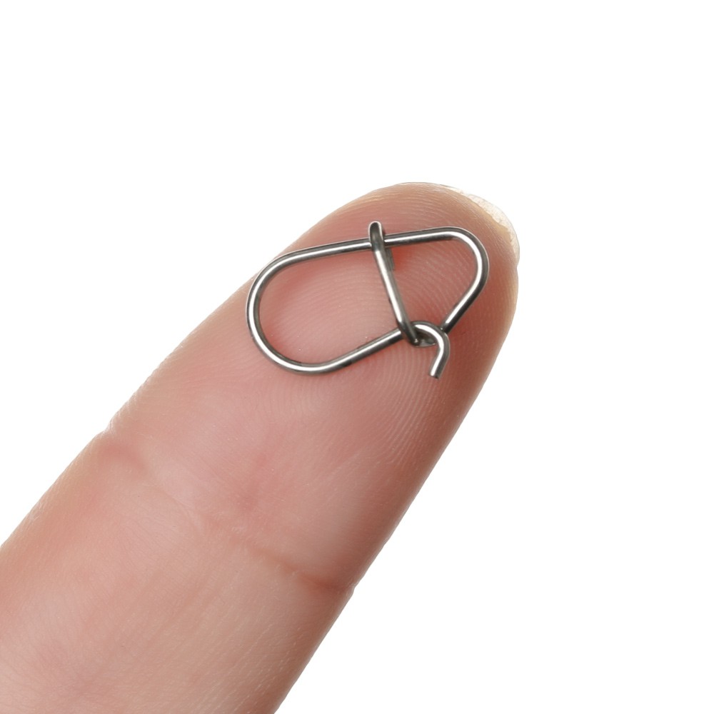 Bộ 100 Móc Khóa Hình Oval Bằng Thép Không Gỉ Bền Bỉ Chất Lượng Cao Cho Câu Cá