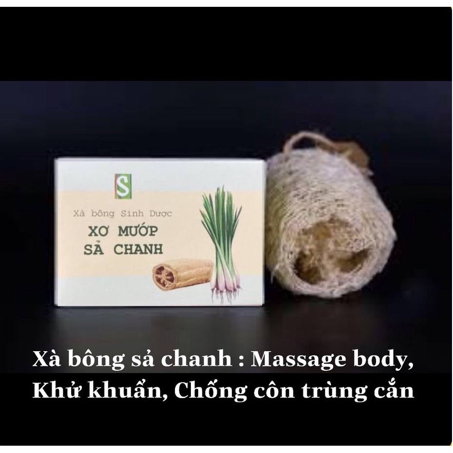 Xà Bông Sinh Dược Xơ Mướp Sả Chanh Tẩy Da Chết Hiệu Quả, Dưỡng Da Diệt Khuẩn Tắm Gội, Rửa Tay Rửa Mặt