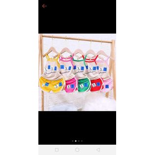 [A109 - Siêu Mát] Bộ Hai Dây Số Cho Bé Gái Chất Cotton Đũi