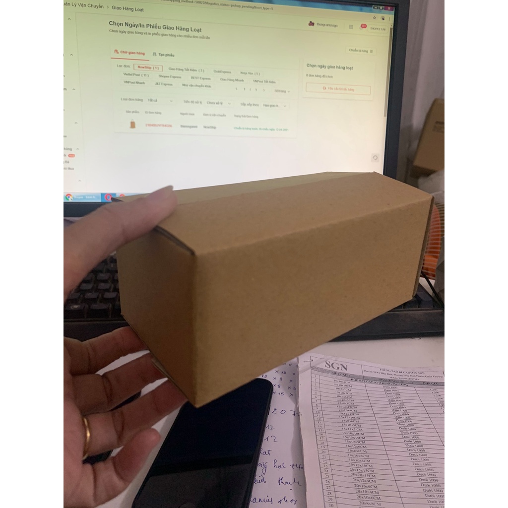 Bộ 10 Hộp Carton 15x8x6 Cm Thùng Carton Giá rẻ