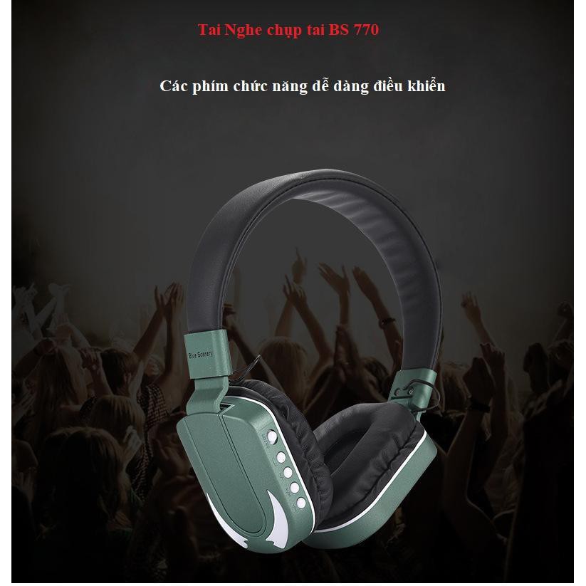 [hot2019)Tai Nghe Chụp Tai Không Dây Bluetooth-BS770 Stereo Casque -Tai Nghe Có Micro Tai Nghe LED Phát Sáng Trong Bóng