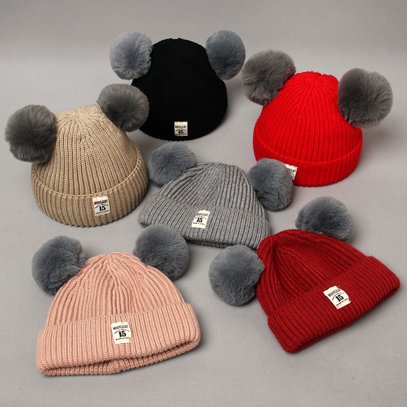 Mũ len cho bé lót nhung giữ ấm mùa đông nhiều màu mẫu mới dễ thương T103 - TOMATO Fashion