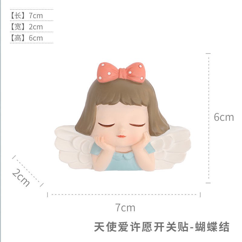 Angel Love Wish Switch Sticker Creative Light Switch Bảo vệ Bìa dán tường Hình dán trang trí 3D Bảng điều khiển ổ cắm