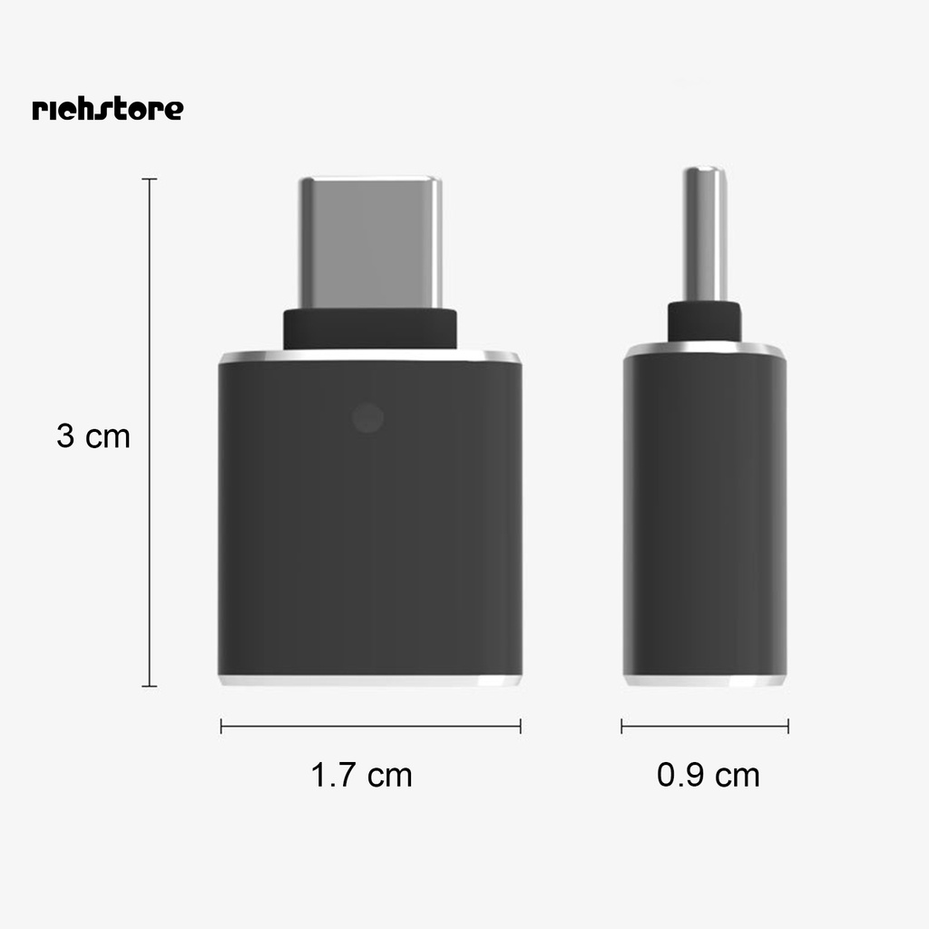 Đầu Chuyển Đổi Từ Cổng Micro Usb Sang Type-C Có Đèn Báo Hiệu