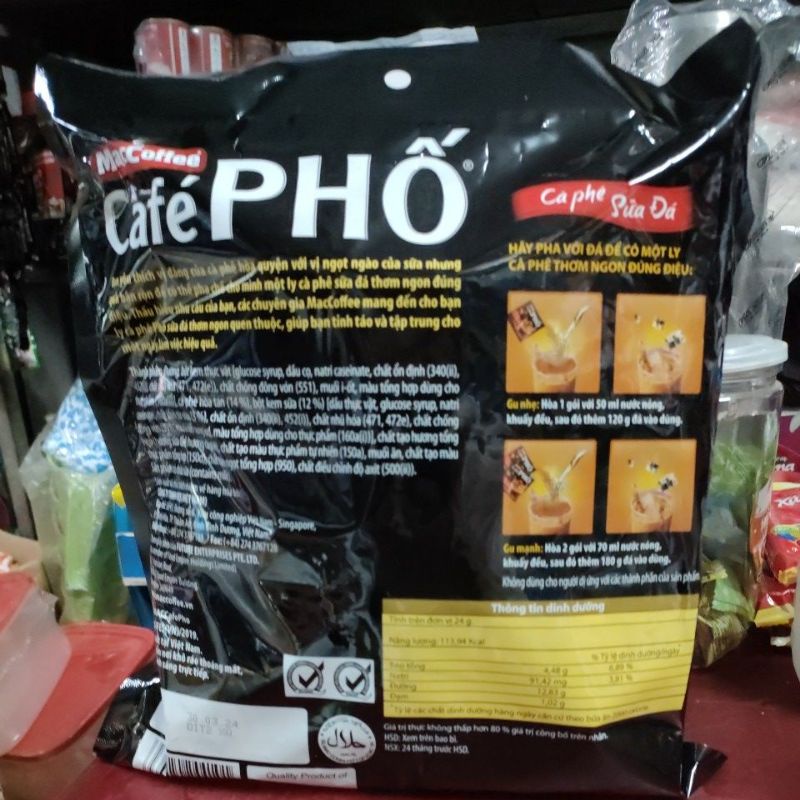 Cà phê phố sữa đá bịch 30 gói ( 30 gói ×24g)