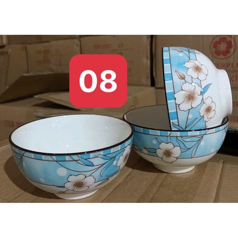 Combo 10 Chén Sứ 4D Bát Tràng Đủ Bông (100% hàng loại1)