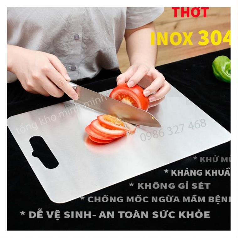 Thớt inox nhà bếp chuẩn 304 chống gỉ set, kháng khuẩn, khử mùi, tiện dụng cho căn bếp nhà bạn