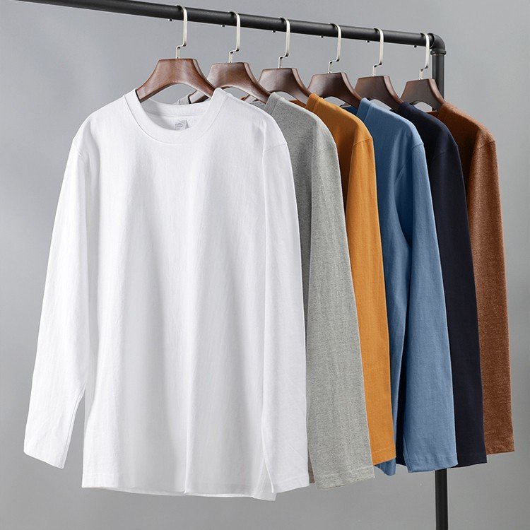 Áo thun dài tay cổ tròn nam, chất thun cotton đẹp dáng ôm nhẹ phù hợp cho nam