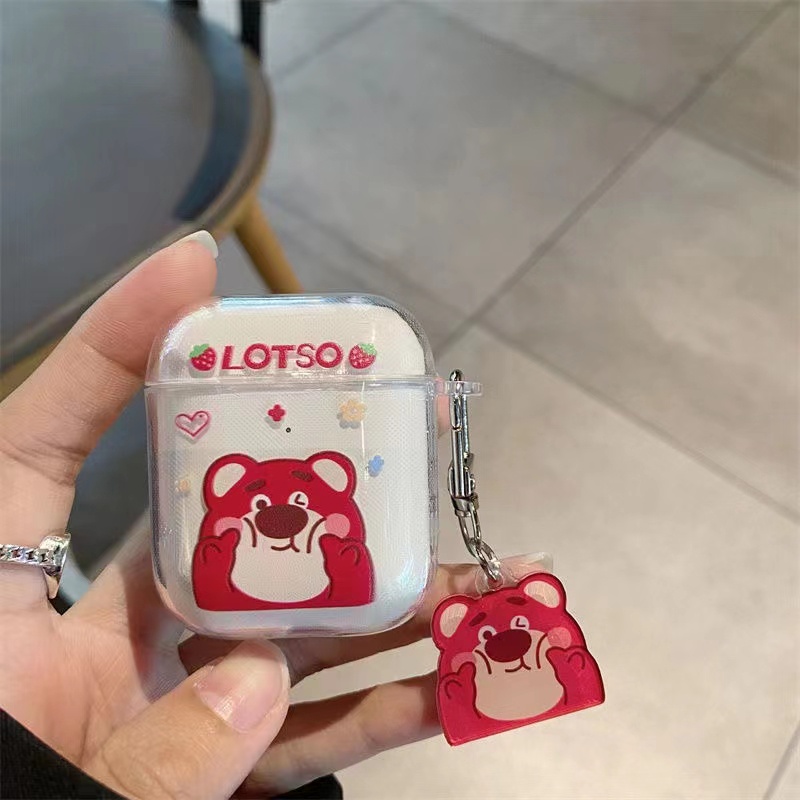 Cartoon Melody and Sponge Bob Cute Protective Case with Pendant,Shockproof Cover, Compatible for Apple Airpods 1/2/Pro/3
