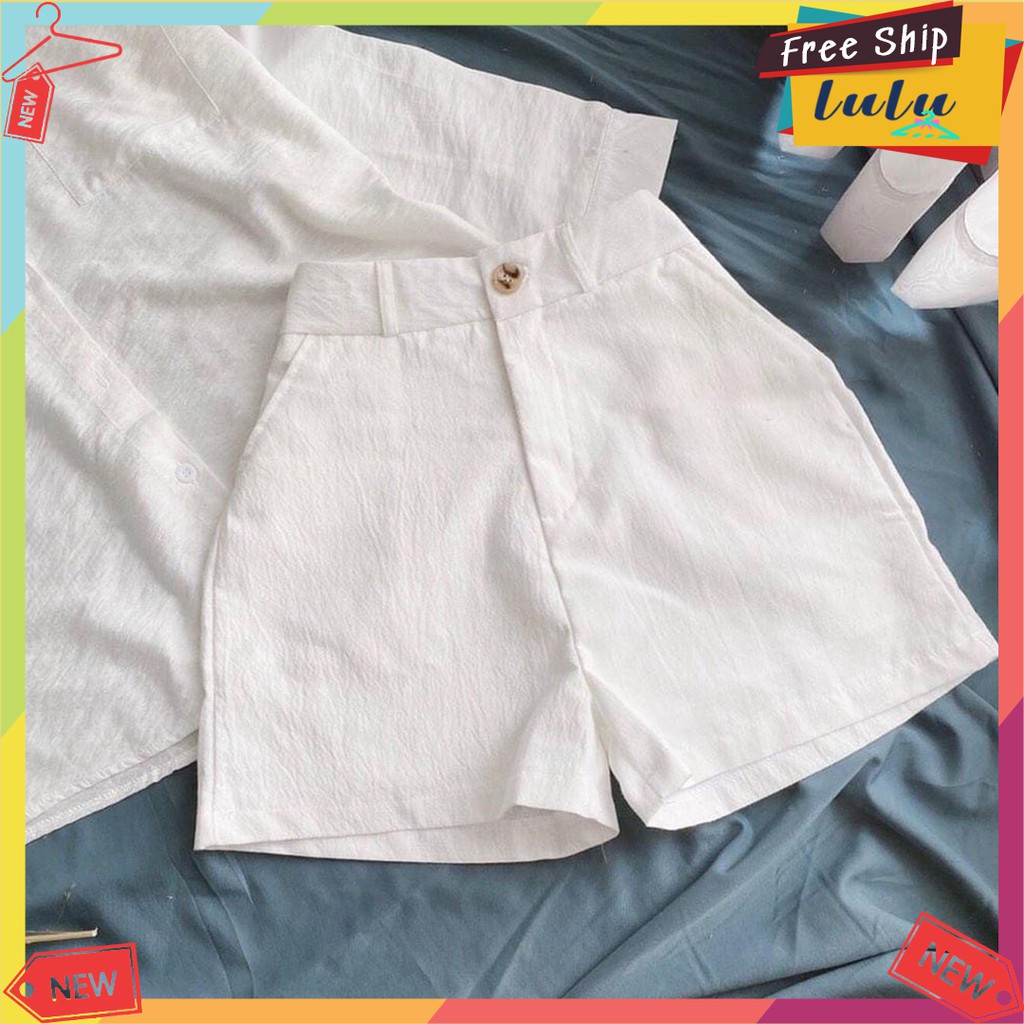Set bộ sơ mi nữ dài tay mix quần short cotton đũi size S, M, L Lulu Shop | BigBuy360 - bigbuy360.vn