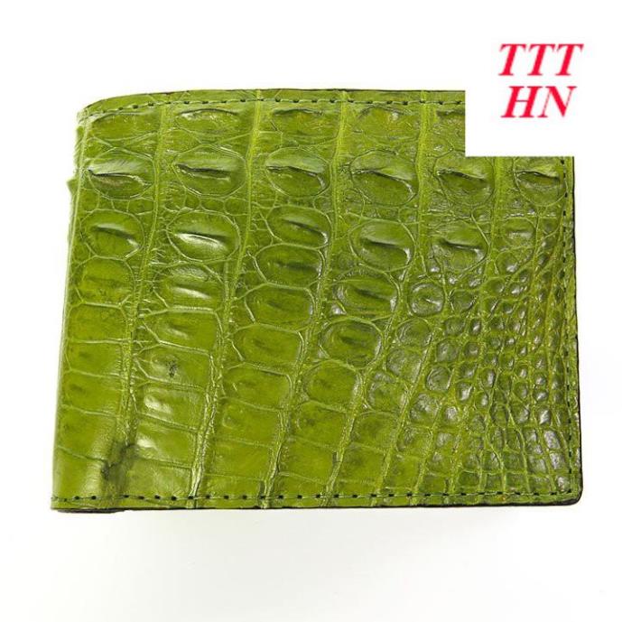 Ví nam da lưng cá sấu kiểu ngang hiệu Ttthn Fashion VDCS001XC Xanh Chuối