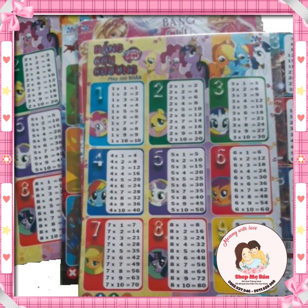 Bảng cửu chương cho bé