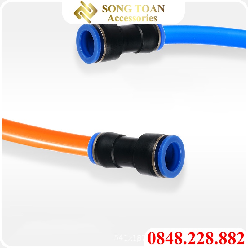Hai đầu nối nhanh cắm ống thu đầu to đầu bé nối cắm 2 ống mềm nhựa PU hơi khí nước phun sương
