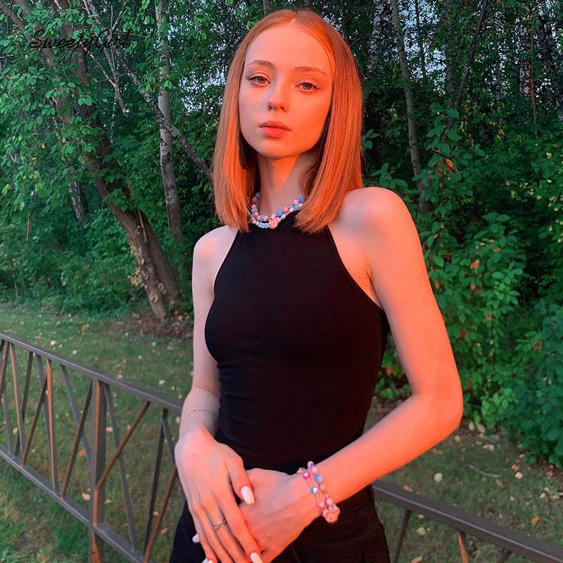 Áo Hai Dây Màu Trơn Hở Lưng Thời Trang Gợi Cảm 2022 Cho Nữ