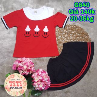 Bộ đầm thun lệch vai