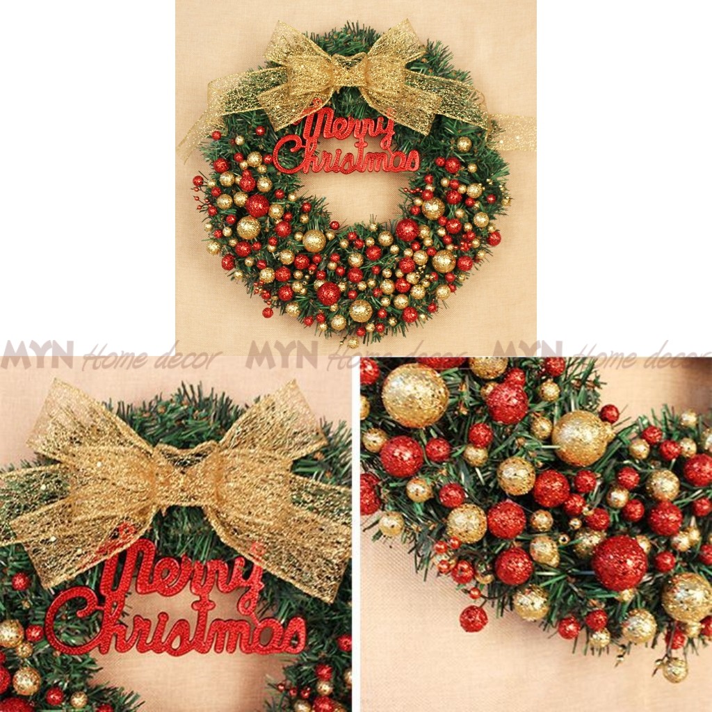 Vòng nguyệt quế treo cửa trang trí mùa giáng sinh, noel (nhiều mẫu) MYN Home