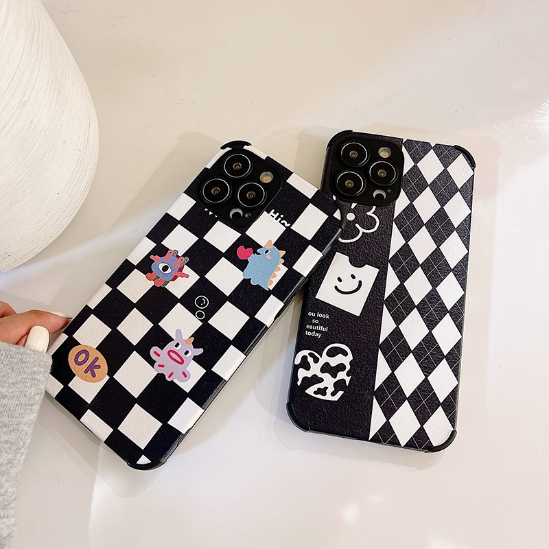 Ốp điện thoại da tpu sọc caro cho iPhone 11 Pro Max X Xr Xs Max 7 8 Plus Se 2020 12 pro max 12 mini 13 pro max 13 mini | BigBuy360 - bigbuy360.vn