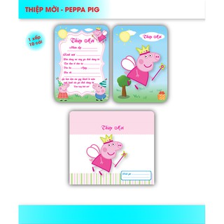 THIỆP MỜI SINH NHẬT HEO PEPPA  - SET 10 THIỆP 15K