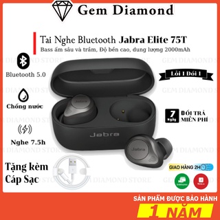 Tai nghe bluetooth true wireless jabra elite 75t bass ấm sâu, trầm | sạc không dây lỗi 1 đổi 1