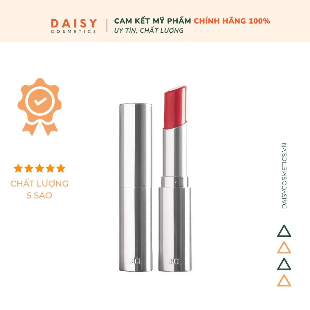 [New 2021] Son thỏi 3CE Glow Lip Color | Son bóng mềm &amp; dưỡng ẩm cao