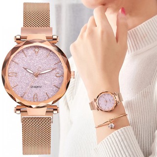 Đồng hồ nữ châm mặt hình bầu trời bằng thép không gỉ