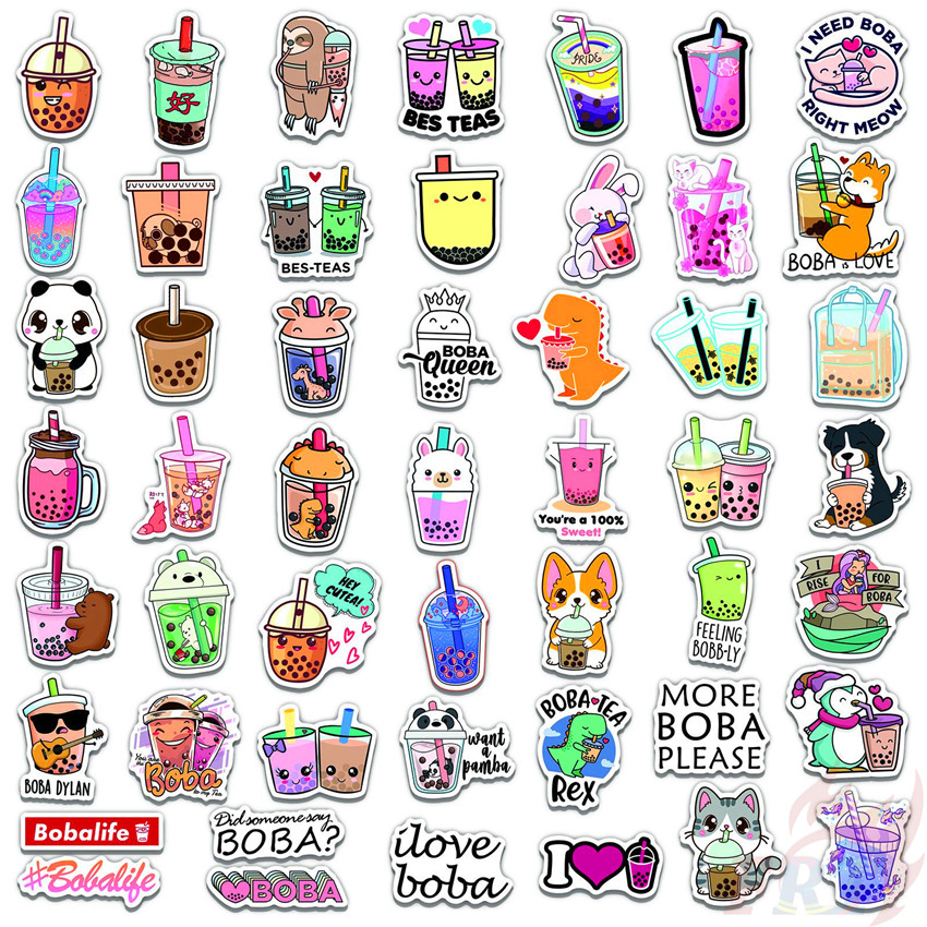 ❉ I Love Drinking Series 01 Pearl Milk Tea Stickers ❉ 50Pcs/Set DIY Fashion Luggage Laptop Skateboard Doodle Decals Stickers
